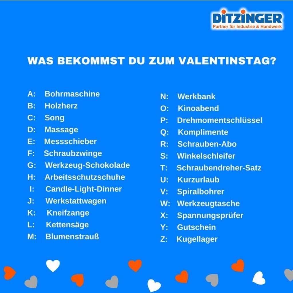 Das Social Media Gewinnspiel Zum Valentinstag Ditzinger Partner Fur Industrie Und Handwerk